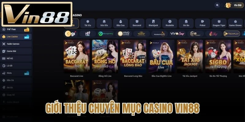 Giới thiệu chuyên mục Casino Vin88