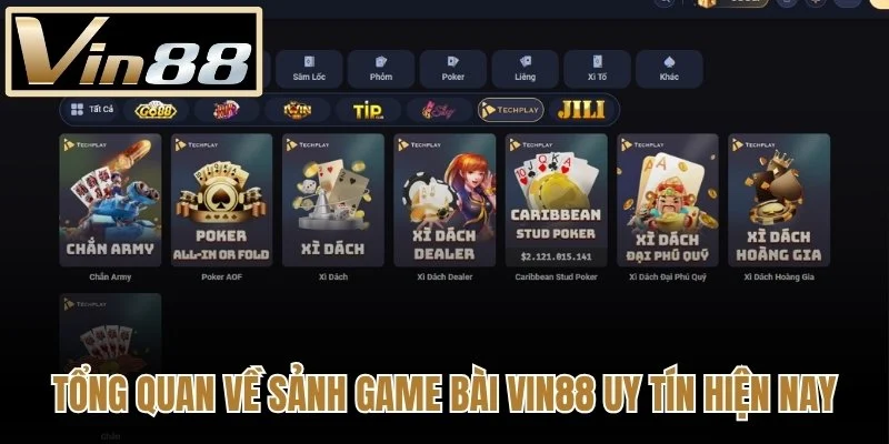 Tổng quan về sảnh Game Bài Vin88 uy tín hiện nay