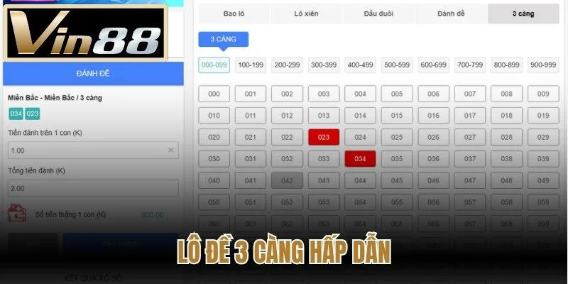 Lô đề 3 càng hấp dẫn
